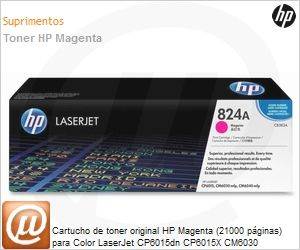 CB383A - Cartucho de toner original HP Magenta (21000 pginas) para Color LaserJet CP6015dn CP6015X CM6030 CM6040F MFP