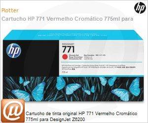 CE038A - Cartucho de tinta original HP 771 Vermelho Cromtico 775ml para DesignJet Z6200