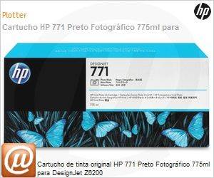 CE043A - Cartucho de tinta original HP 771 Preto Fotogrfico 775ml para DesignJet Z6200