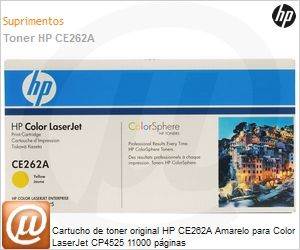 CE262A - Cartucho de toner original HP CE262A Amarelo para Color LaserJet CP4525 11000 pginas