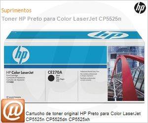 CE270A - Cartucho de toner original HP Preto para Color LaserJet CP5525n CP5525dn CP5525xh