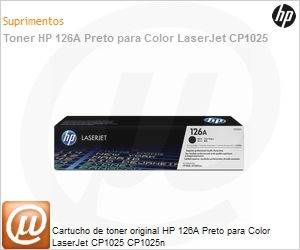 CE310A - Cartucho de toner original HP 126A Preto para Color LaserJet CP1025 CP1025n