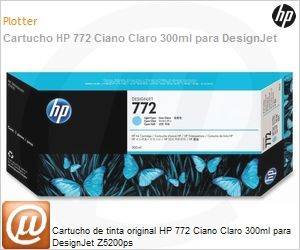 CN632A - Cartucho de tinta original HP 772 Ciano Claro 300ml para DesignJet Z5200ps