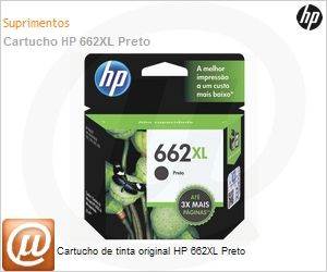 CZ105AB - Cartucho de tinta original HP 662XL Preto