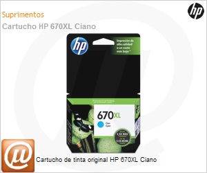 CZ118AB - Cartucho de tinta original HP 670XL Ciano