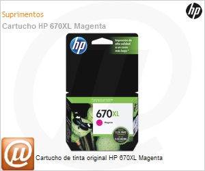 CZ119AB - Cartucho de tinta original HP 670XL Magenta