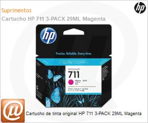 CZ135AB - Cartucho de tinta original HP 711 3-PACK 29ML Magenta 