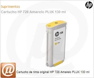F9J65A - Cartucho de tinta original HP 728 Amarelo PLUK 130ml 
