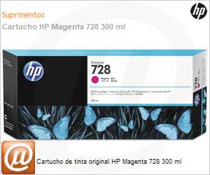 F9K16A - Cartucho de tinta original HP Magenta 728 300 ml 