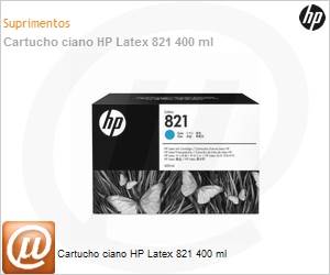 G0Y86A - Cartucho de tinta original HP 821 Latex Ciano 400 ml 