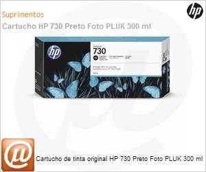 P2V73A - Cartucho de tinta original HP 730 Preto Foto PLUK 300ml 