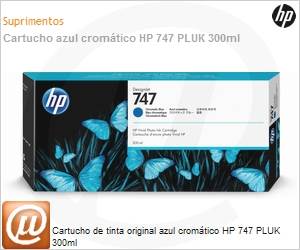 P2V85A - Cartucho de tinta original HP 747 Azul Cromtico PLUK 300ml 