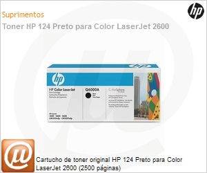 Q6000AB - Cartucho de toner original HP 124 Preto para Color LaserJet 2600 (2500 pginas)