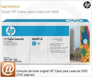 Q6001A - Cartucho de toner original HP Ciano para LaserJet 2600 (2000 pginas)