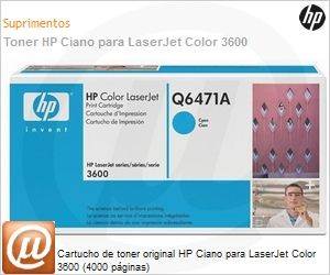Q6471A - Cartucho de toner original HP Ciano para LaserJet Color 3600 (4000 pginas)