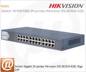 DS-3E0524-E(B) - Switch Gigabit 24 portas Hikvision DS-3E0524-E(B) Giga 24P