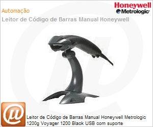 1200g-2USB-1 - Leitor de Cdigo de Barras Manual Honeywell Metrologic 1200g Voyager 1200 Black USB com suporte