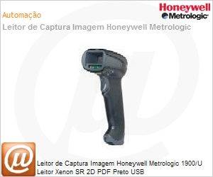 1900gSR-2USB - Leitor de Captura Imagem Honeywell Metrologic 1900/U Leitor Xenon SR 2D PDF Preto USB