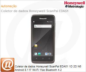 EDA51-0-B723SOGAK - Coletor de dados Honeywell ScanPal EDA51 1D 2D N6 Android 8.1 5" Wi-Fi 11ac Bluetooth 4.2