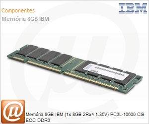 49Y1397 - Memria 8GB IBM (1x 8GB 2Rx4 1.35V) PC3L-10600 Cl9 ECC DDR3