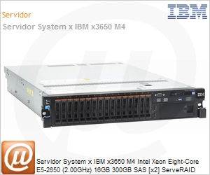 7915ENU - Servidor System x IBM x3650 M4 Intel Xeon Eight-Core E5-2650 (2.00GHz) 16GB 300GB SAS [x2] ServeRAID M5110e Rack