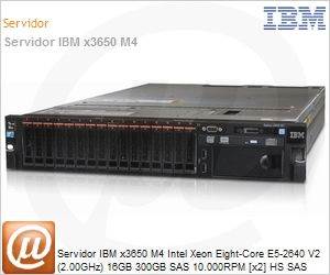 7915EQU - Servidor IBM x3650 M4 Intel Xeon Eight-Core E5-2640 V2 (2.00GHz) 16GB 300GB SAS 10.000RPM [x2] HS SAS Fontes Redundantes [x2] Rack