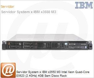 7944D4U - Servidor System x IBM x3550 M3 Intel Xeon Quad-Core E5620 (2.4GHz) 4GB Sem Disco Rack