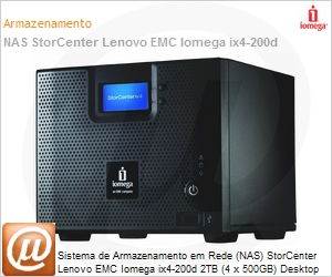 34546 - Sistema de Armazenamento em Rede (NAS) StorCenter Lenovo EMC Iomega ix4-200d 2TB (4 x 500GB) Desktop