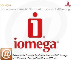 34998 - Extenso de Garantia StorCenter Lenovo EMC Iomega ix12 Enhanced ServicePlan 03 anos 2TB kit