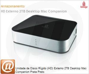 35762 - Unidade de Disco Rgido (HD) Externo 2TB Desktop Mac Companion Prata Preto