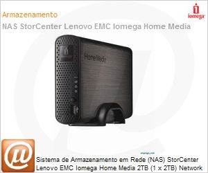 35766 - Sistema de Armazenamento em Rede (NAS) StorCenter Lenovo EMC Iomega Home Media 2TB (1 x 2TB) Network Hard Drive Cloud Edition