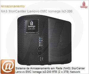 35770 - Sistema de Armazenamento em Rede (NAS) StorCenter Lenovo EMC Iomega ix2-200 6TB (2 x 3TB) Network Storage Cloud Edition