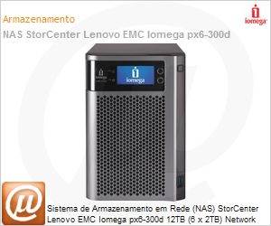 35791 - Sistema de Armazenamento em Rede (NAS) StorCenter Lenovo EMC Iomega px6-300d 12TB (6 x 2TB) Network Storage