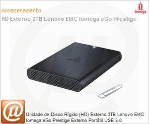 35807 - Unidade de Disco Rgido (HD) Externo 3TB Lenovo EMC Iomega eGo Prestige Externo Porttil USB 3.0