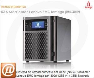 70A79002LA - Sistema de Armazenamento em Rede (NAS) StorCenter Lenovo EMC Iomega px4-300d 12TB (4 x 3TB) Network Storage
