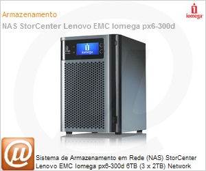 70B99001LA - Sistema de Armazenamento em Rede (NAS) StorCenter Lenovo EMC Iomega px6-300d 6TB (3 x 2TB) Network Storage
