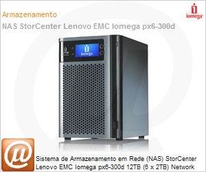 70B99005LA - Sistema de Armazenamento em Rede (NAS) StorCenter Lenovo EMC Iomega px6-300d 12TB (6 x 2TB) Network Storage