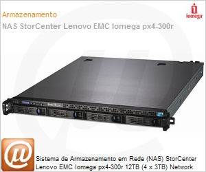 70BJ9004LA - Sistema de Armazenamento em Rede (NAS) StorCenter Lenovo EMC Iomega px4-300r 12TB (4 x 3TB) Network Storage Array