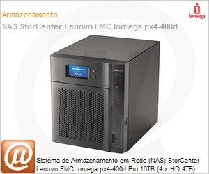 70CJ9003LA - Sistema de Armazenamento em Rede (NAS) StorCenter Lenovo EMC Iomega px4-400d Pro 16TB (4 x HD 4TB) Network Storage