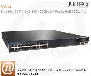 EX4200-24T - Ex 4200. 24 Port 10 100 1000Bas 8 Ports PoE 320W Ac Ps 50Cm Vc Cab