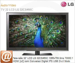 32CS460C - Televiso 32" LCD LG 32CS460C 1366x768 8ms 70000:1 HDMI [x2] com Conversor Digital IPS USB DivX Modo Hotel Smart Energy Saving Plus
