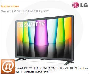 32LQ621C-B - Smart TV 32" LED LG 32LQ621C 1366x768 HD Smart Pro Wi-Fi Bluetooth Modo Hotel