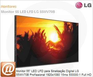 55WV70B - Monitor 55" LED LFD para Sinalizao Digital LG 55WV70B Profissional 1920x1080 15ms 500000:1 Full HD DVI HDMI USB Digital Signage VideoWall Borda Ultrafina