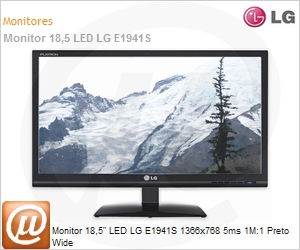 E1941S - Monitor 18,5" LED LG E1941S 1366x768 5ms 1M:1 Preto Wide
