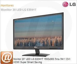 LG - E2041T - Monitor 20" LED LG E2041T 1600x900 5ms 5M:1 DVI HDMI ...