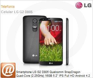 LGD805.ABRABK - Smartphone LG G2 D805 Qualcomm SnapDragon Quad-Core (2.25GHz) 16GB 5.2" IPS Full HD Android 4.2 (Jelly Bean) Wi-Fi N 3G 4G 13MP Preto Desbloqueado