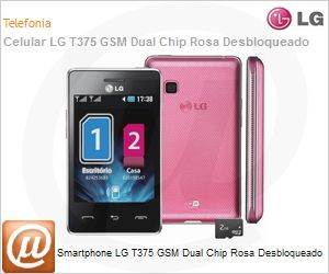 LGT375.ABRAPK - Smartphone LG T375 GSM Dual Chip Rosa Desbloqueado