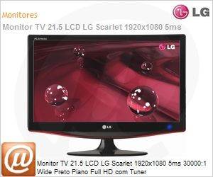 M227WAP - Monitor TV 21.5 LCD LG Scarlet 1920x1080 5ms 30000:1 Wide Preto Piano Full HD com Tuner