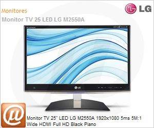 M2550A - Monitor TV 25" LED LG M2550A 1920x1080 5ms 5M:1 Wide HDMI Full HD Black Piano
