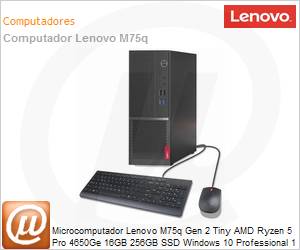 11JKS0PA00 - Desktop PC Lenovo ThinkCentre M75q Tiny Gen2 AMD Ryzen 5 Pro 4650Ge 16GB 256GB SSD Windows 10 Pro 1 Ano On-Site